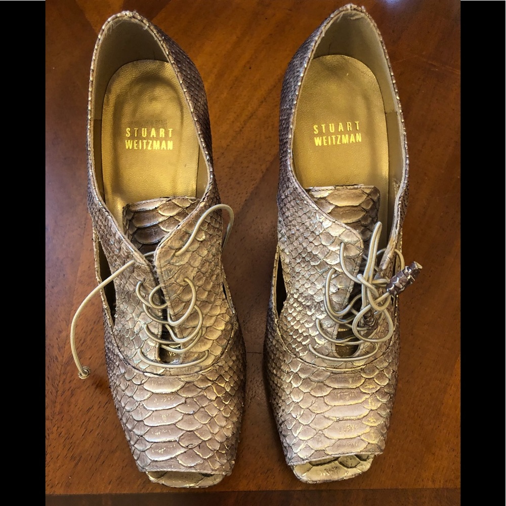 Stuart Weitzman Snake-Print Heels - image 1